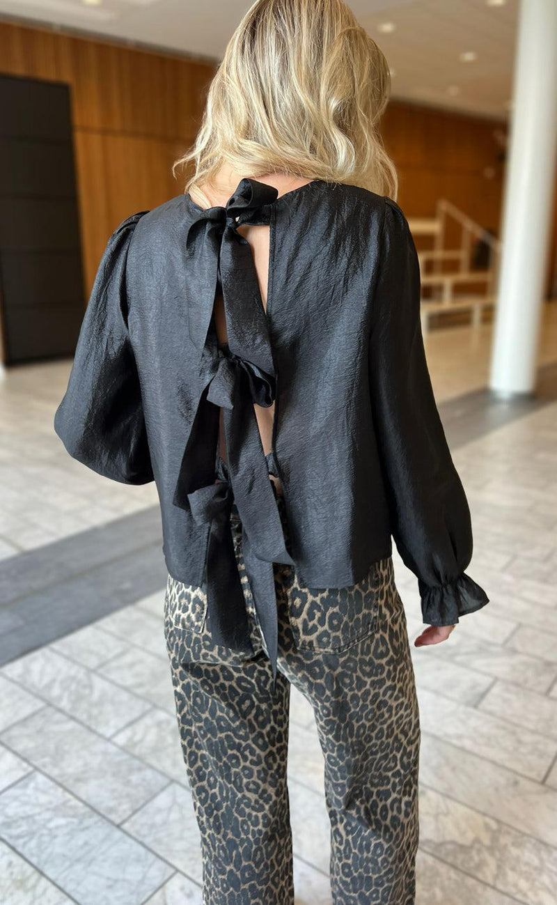Pieces Bluse - Olina LS Reversible - Black