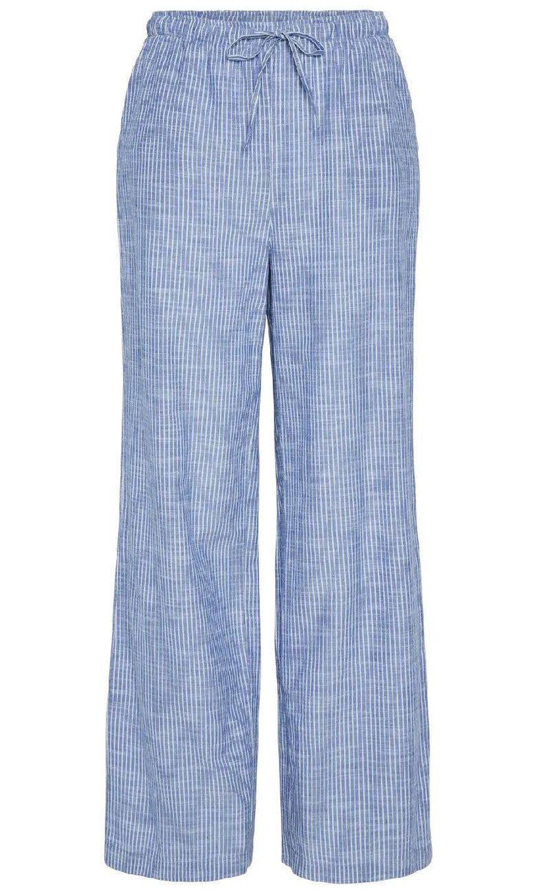 Pieces Bukser - Apia - Nautical Blue/Bright White