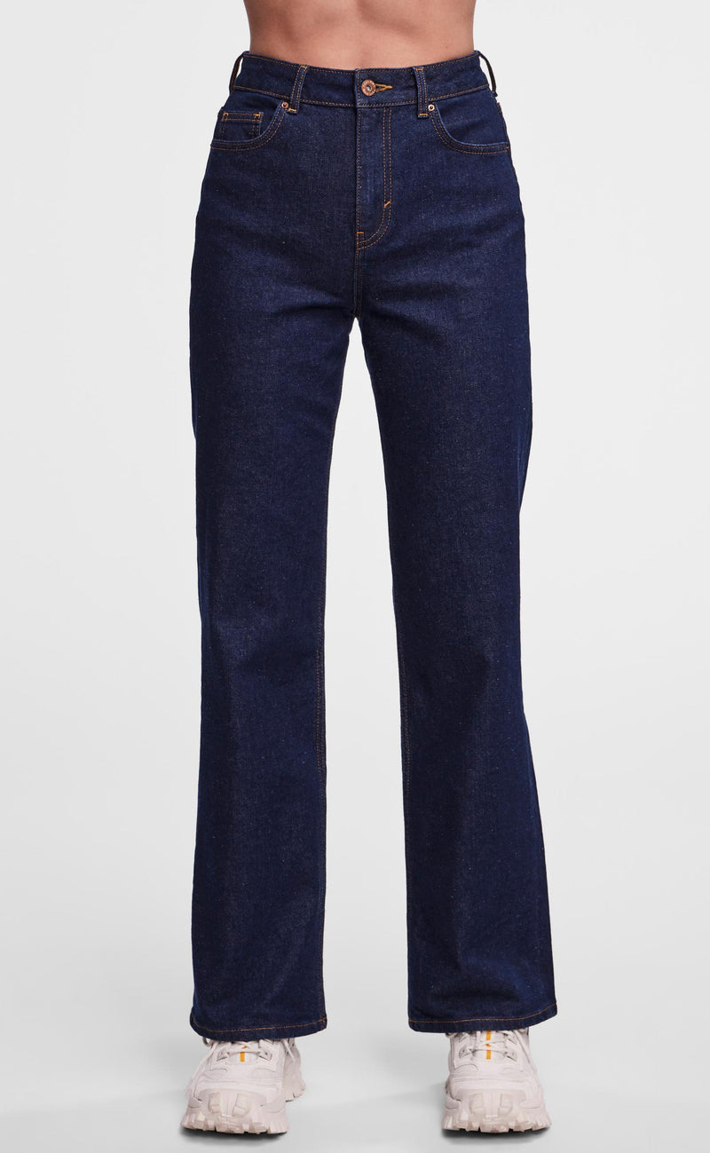 Pieces Bukser - Holly Wide - Dark Blue Denim