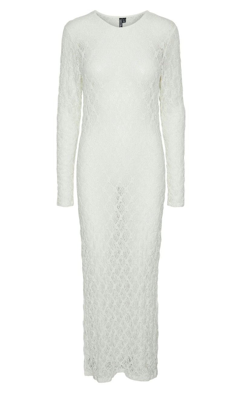 Pieces Kjole - Naya O-Neck Lace - Cloud Dancer
