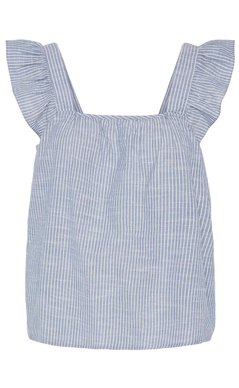 Pieces Top - Apia - Coronet Blue/Bright White