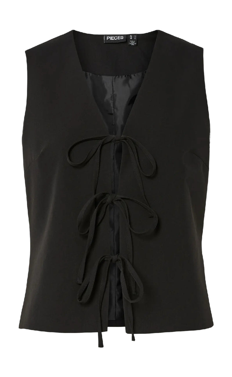 Pieces Top - Frida Tie - Black
