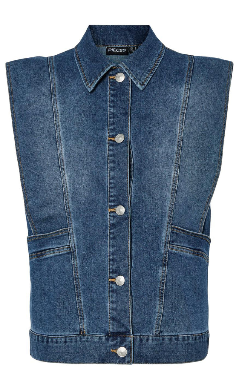 Pieces Vest - Femma - Medium Blue Denim