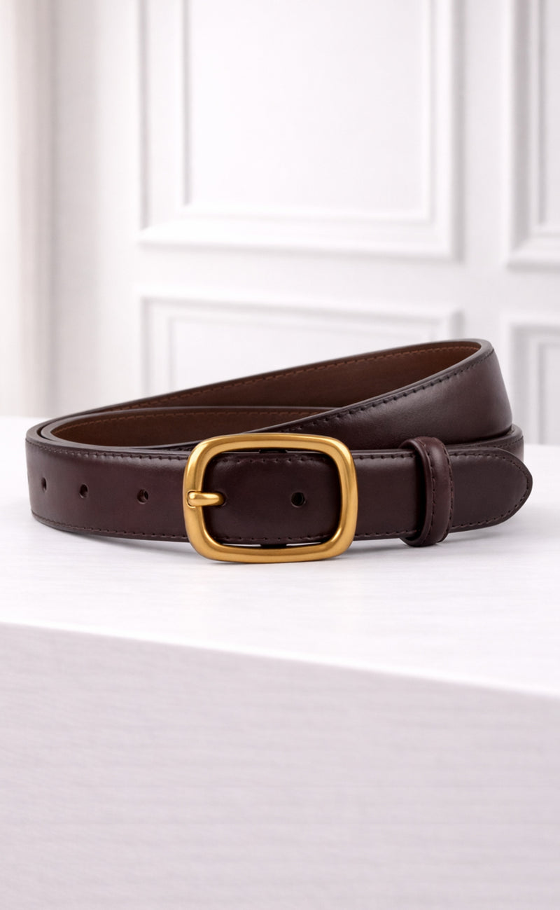 Say INA Copenhagen Bælte - Sally PU Leather - Dark Brown