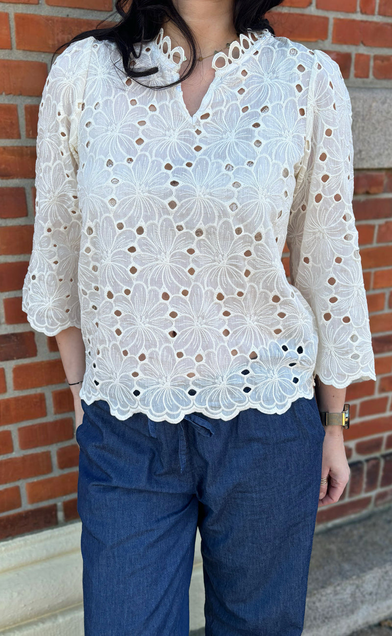 Say INA Copenhagen Bluse - Milla - Off White Lace