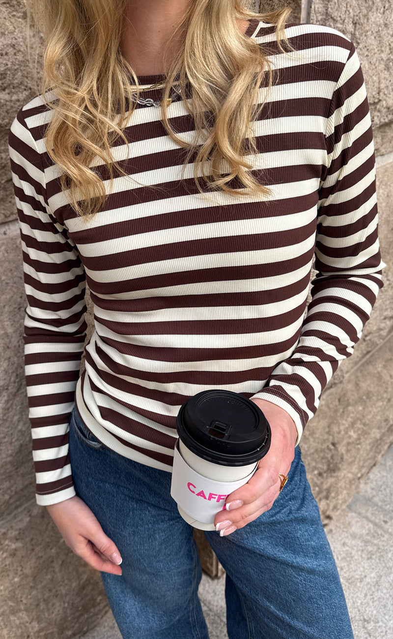 Say INA Copenhagen Bluse - Pamela LS - Brown Striped