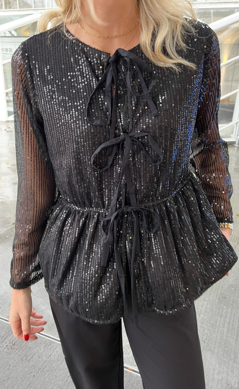 Say INA Copenhagen Bluse - Petra - Black Sequin