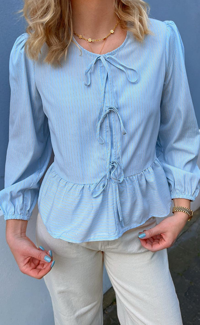 Say INA Copenhagen Bluse - Sanna - Blue Striped