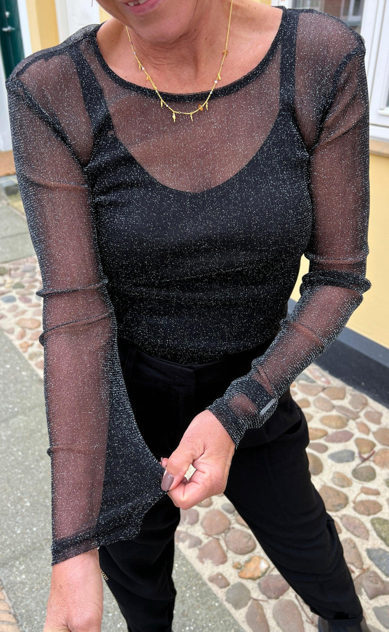 Say INA Copenhagen Bluse - Sofia - Black Glitter