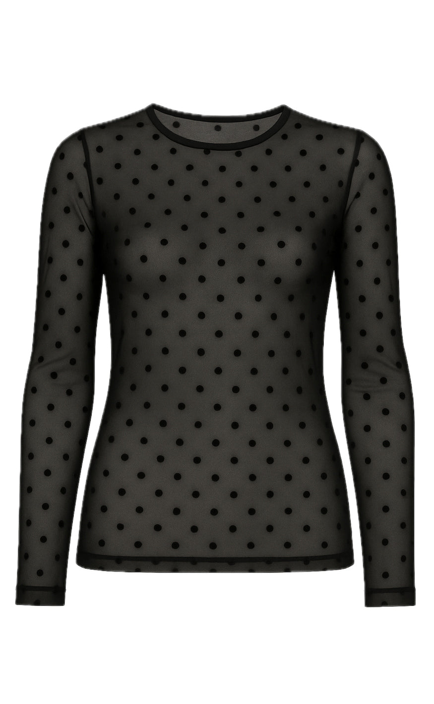 Say INA Copenhagen Bluse - Sophia Mesh - Black W. Black Dots