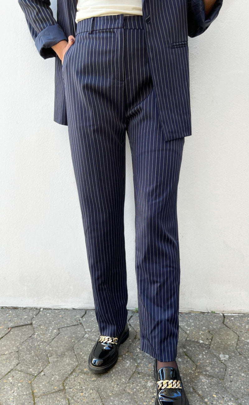 Say INA Copenhagen Bukser - Zoey Wide - Navy Pinstripe