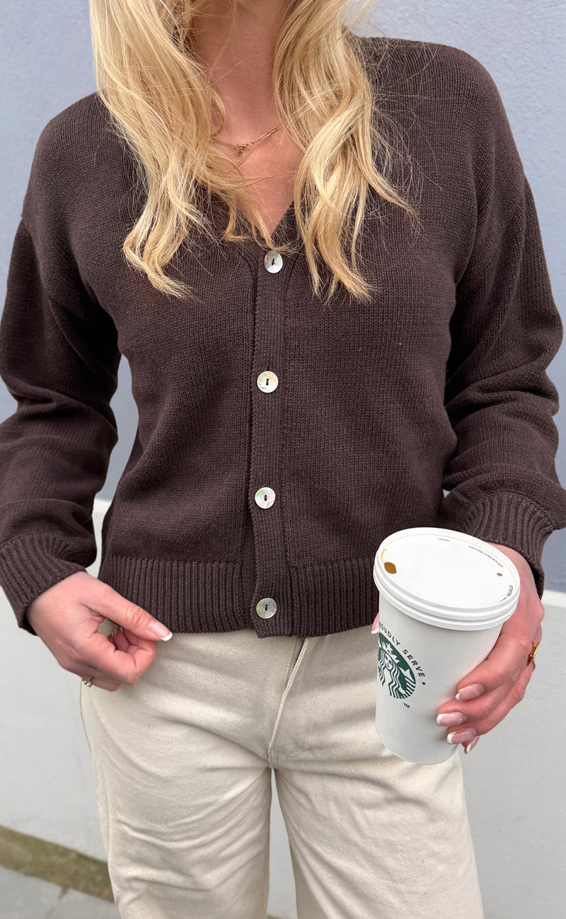 Say INA Copenhagen Cardigan - Tami - Dark Brown