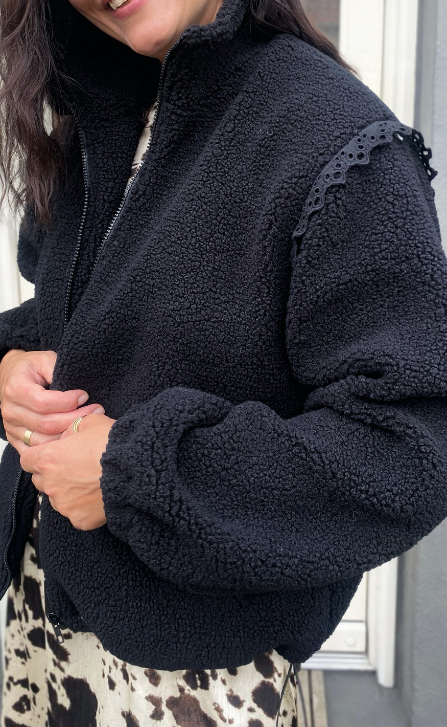 Say INA Copenhagen Fleece Jakke - Fia - Black
