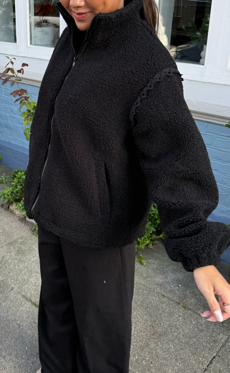 Say INA Copenhagen Fleece Jakke - Fia - Black