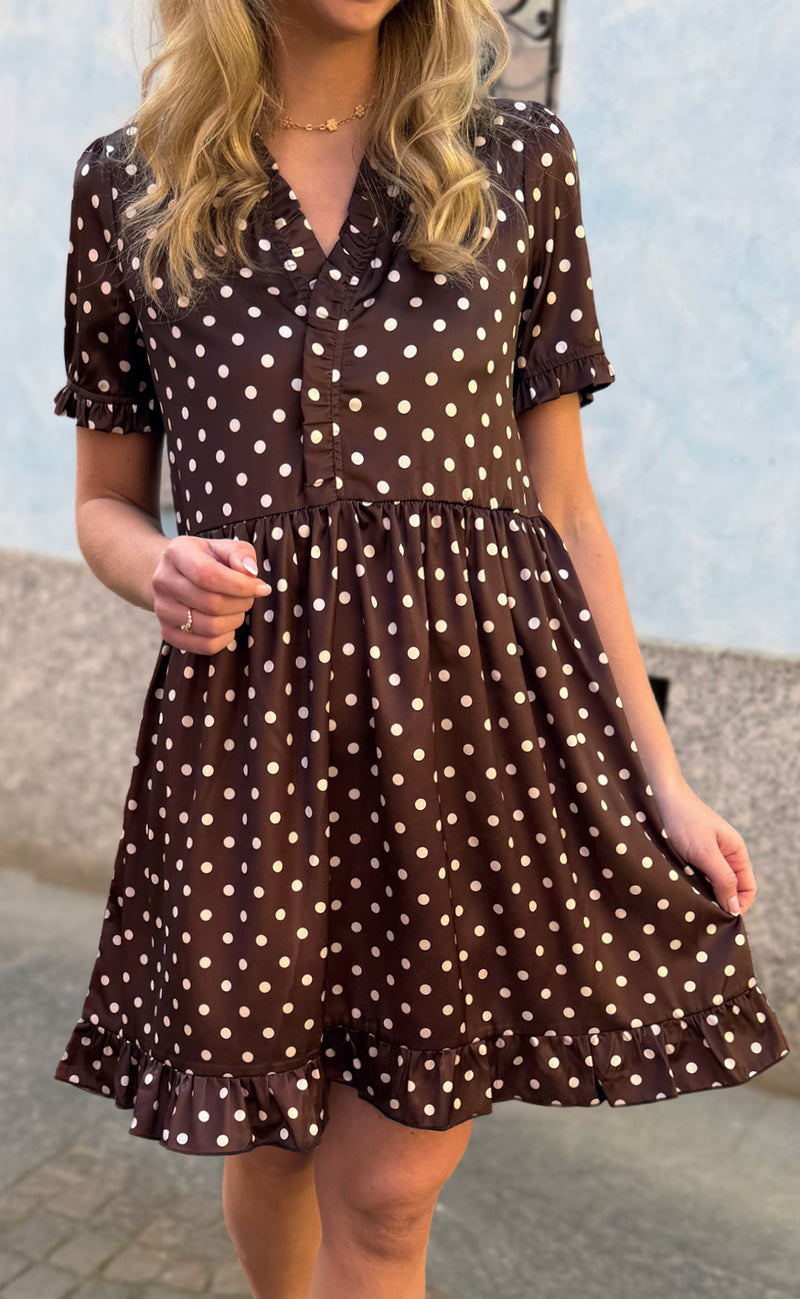 Say INA Copenhagen Kjole - Catja Summer - Brown W. White Dots