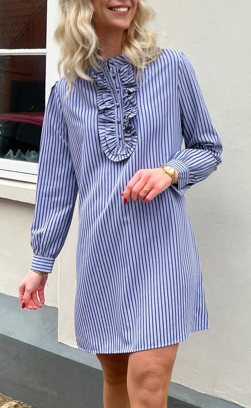 Say INA Copenhagen Kjole - Frederikke - Dark Blue Striped