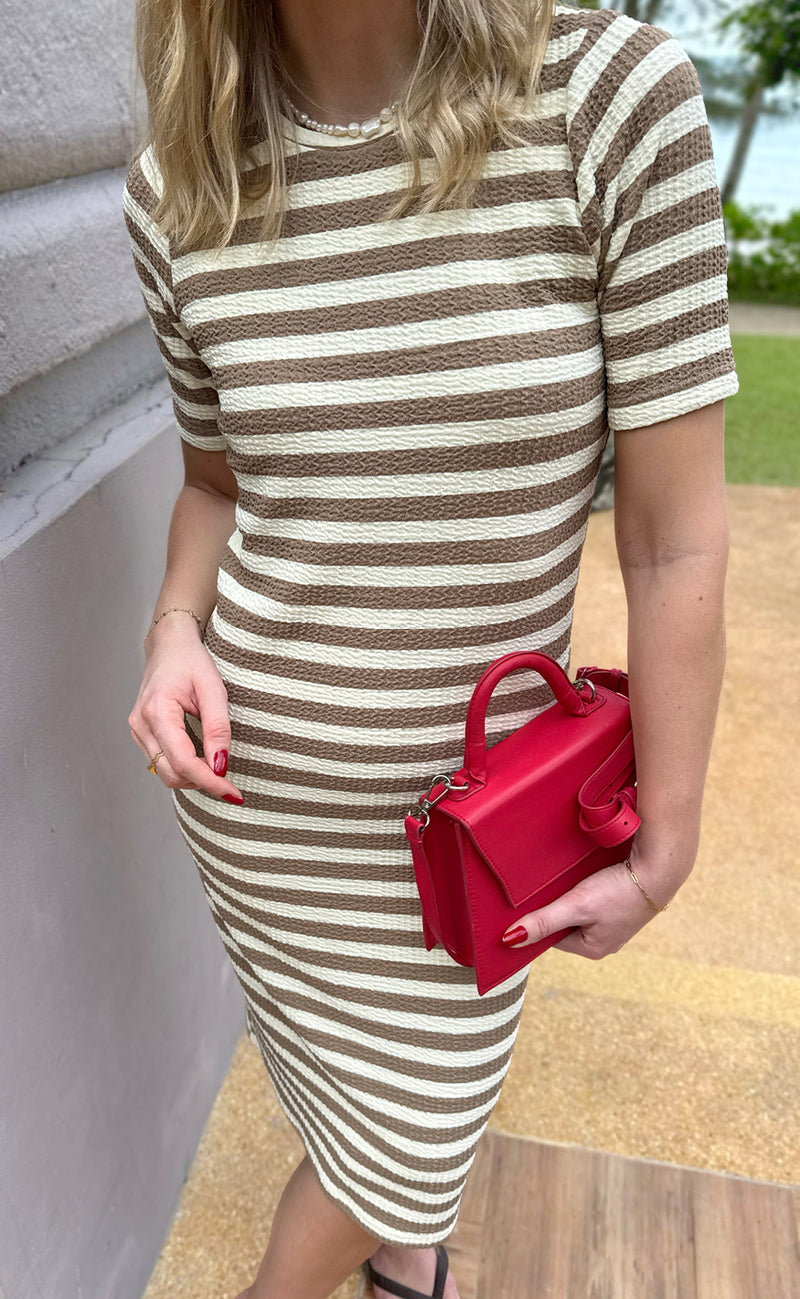 Say INA Copenhagen Kjole - Gina - Brown Striped