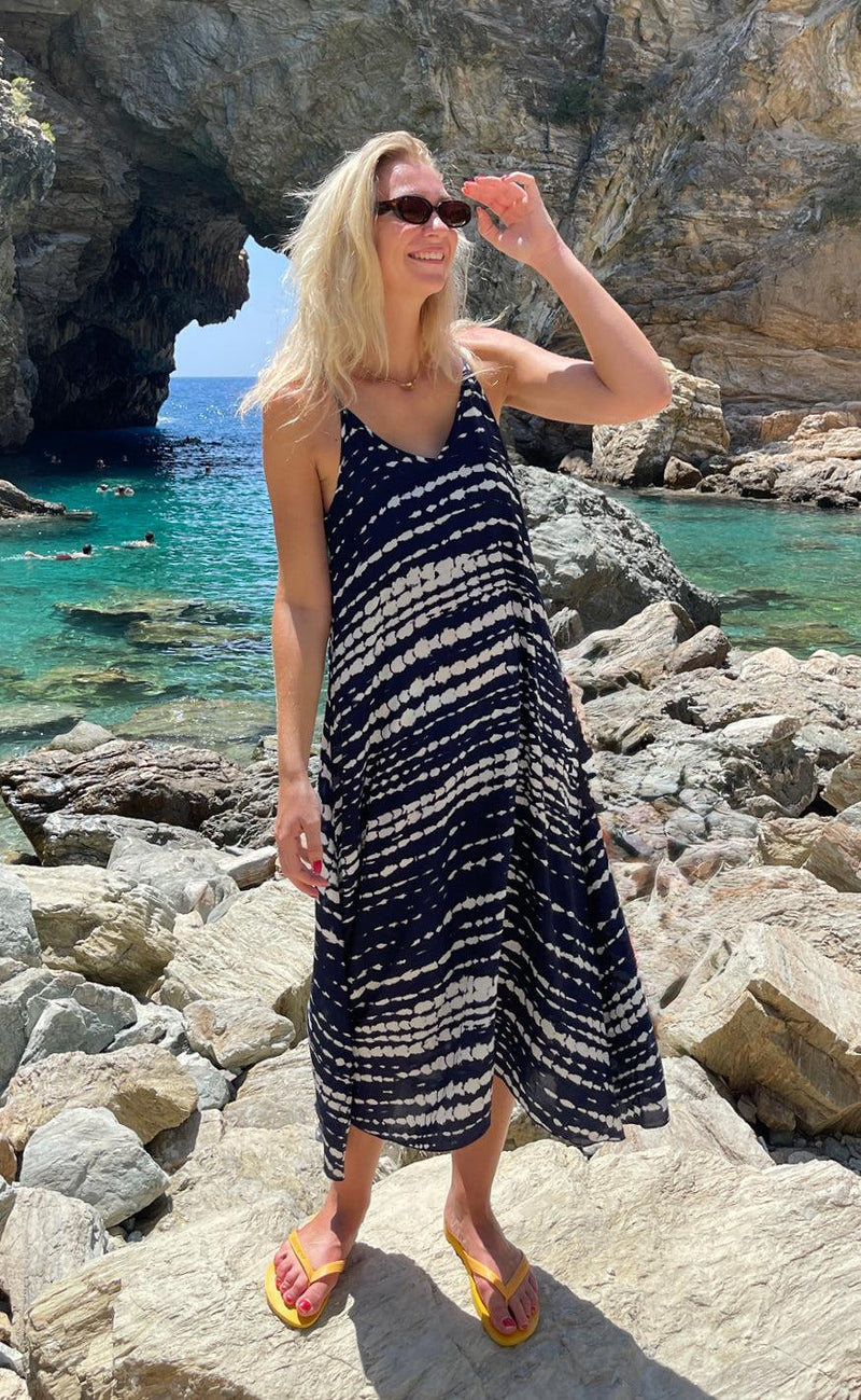 Say INA Copenhagen Kjole - Klara - Navy Tie Dye