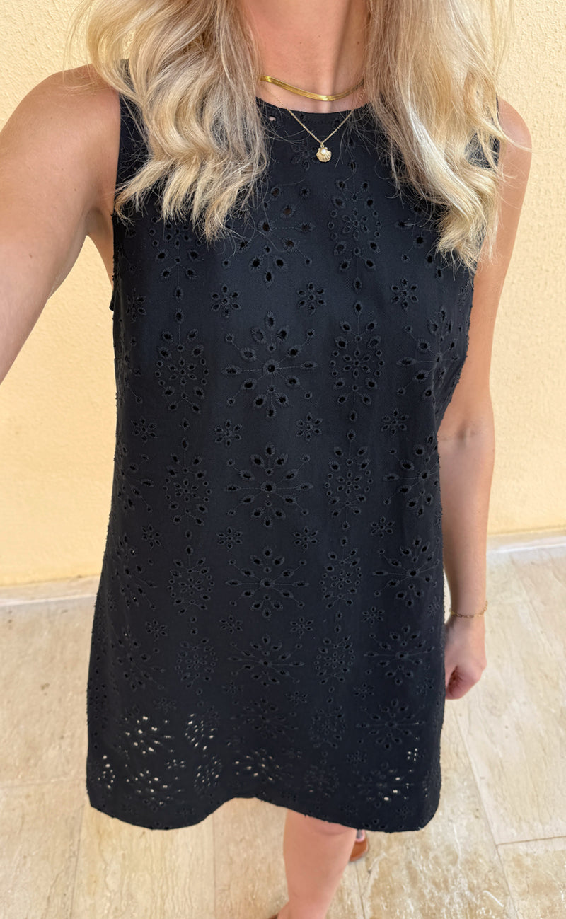 Say INA Copenhagen Kjole - Maja - Black Denim W. Embroidery