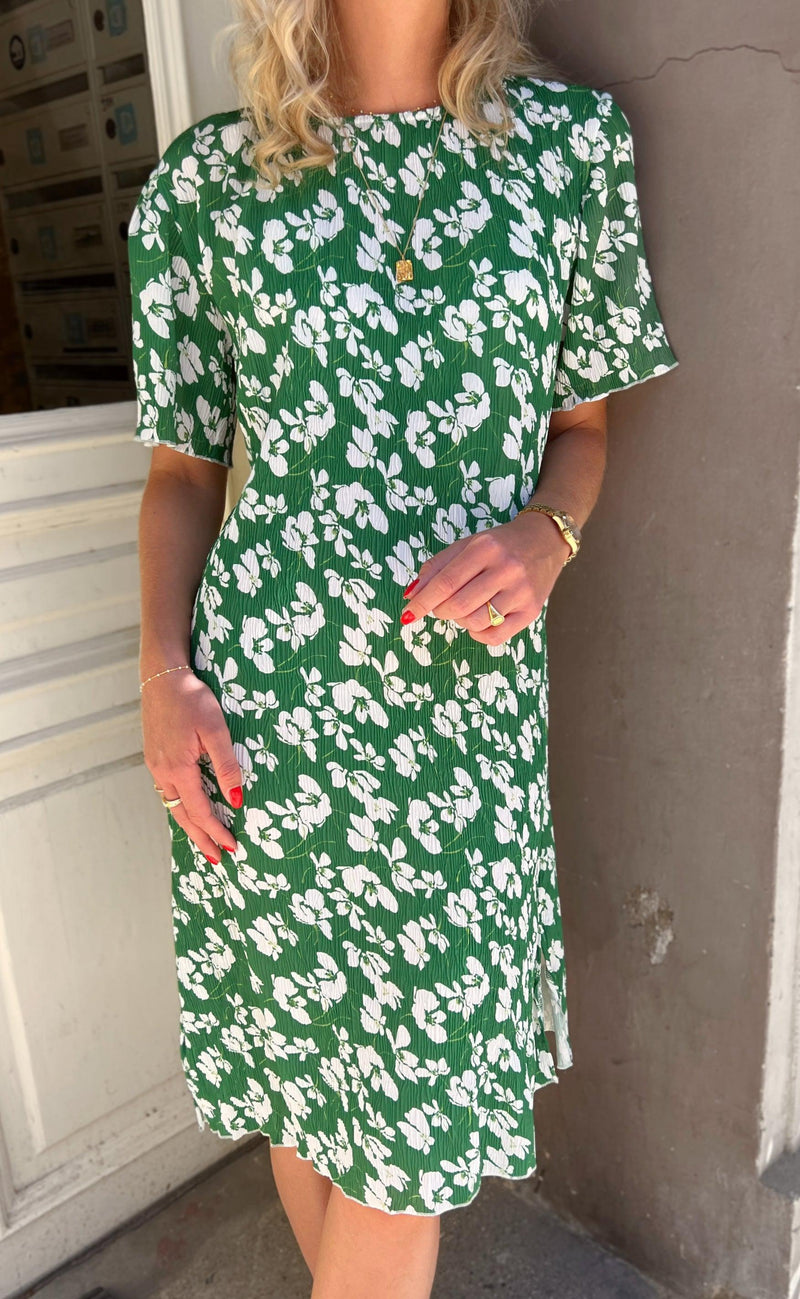 Say INA Copenhagen Kjole - Nancy Plisse - Green Flower