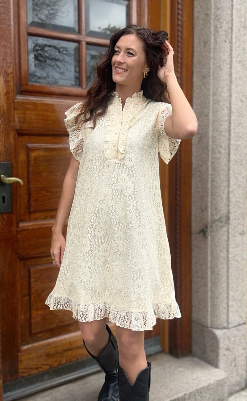 Say INA Copenhagen Kjole - Pia Lace Summer - Creme