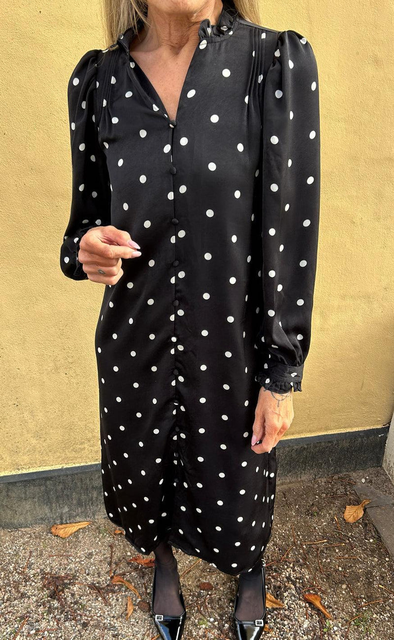 Say INA Copenhagen Kjole - Tiki - Black W. White Dots