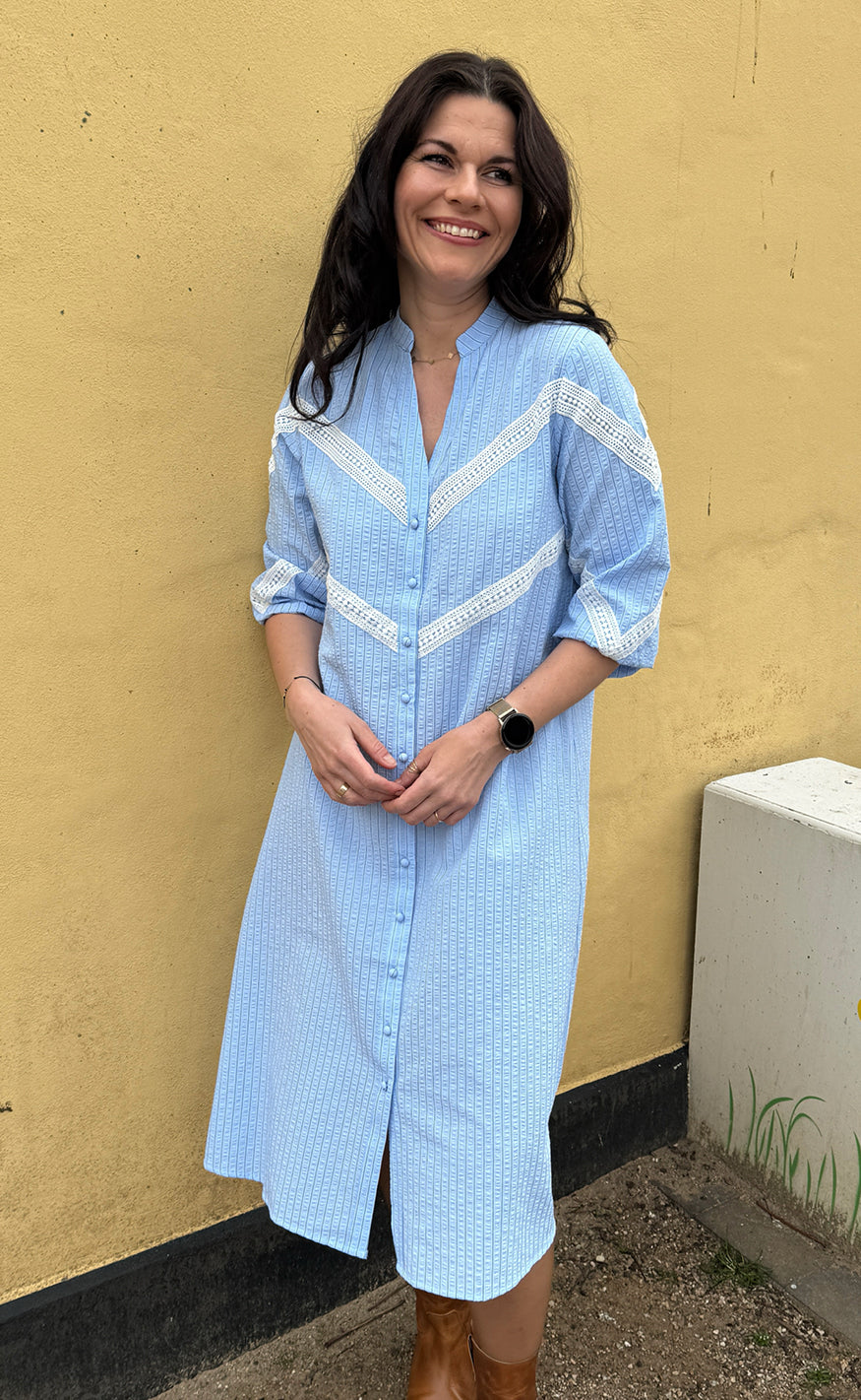 Say INA Copenhagen Kjole - Viola - Blue Striped