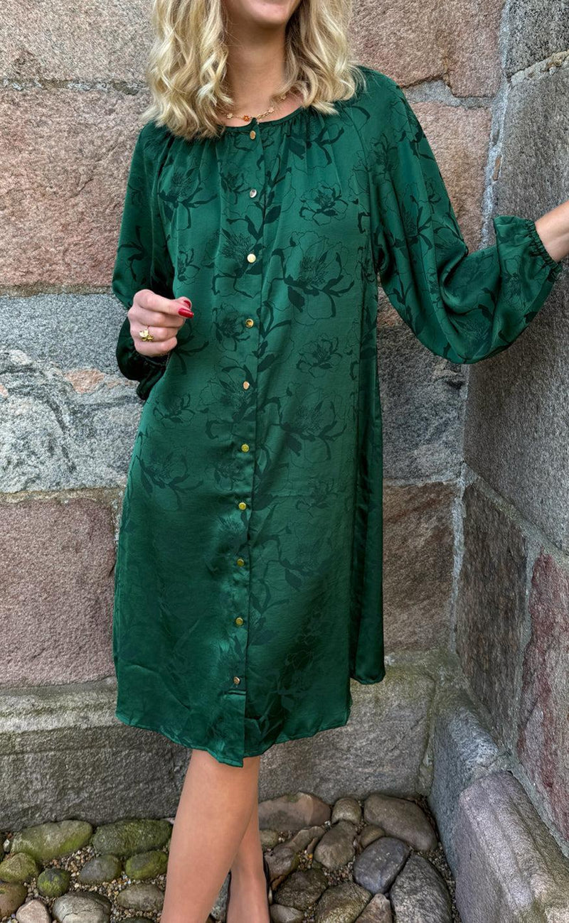 Say INA Copenhagen Kjole - Zanna - Green Flower