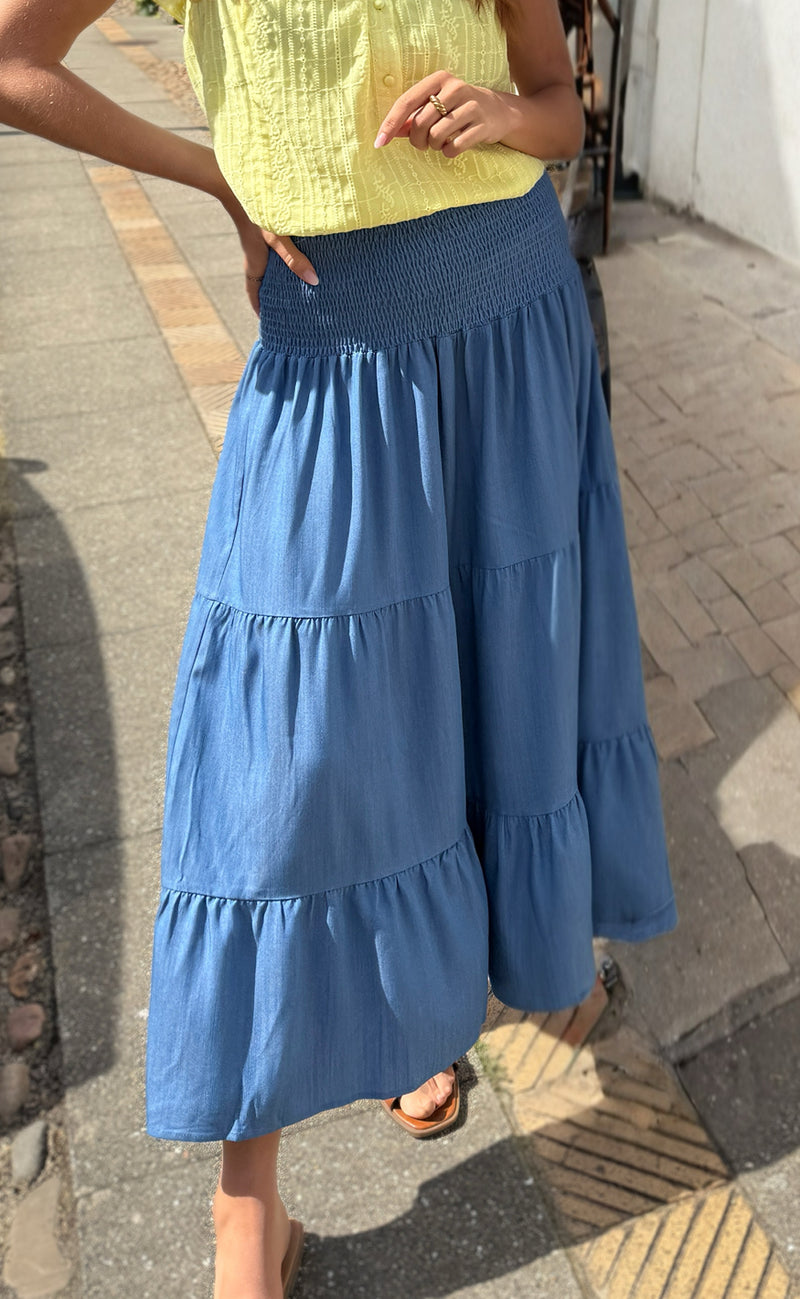 Say INA Copenhagen Nederdel - Malina - Blue Denim