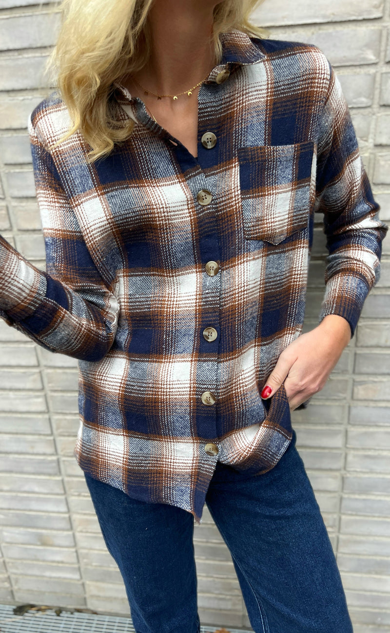 Say INA Copenhagen Skjorte - Caya - Brown Check