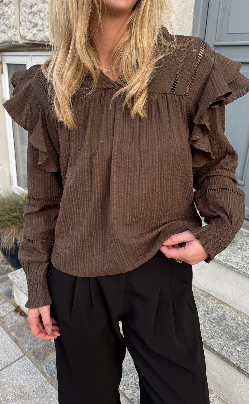 Say INA Copenhagen Skjorte - Ditte - Dark Brown