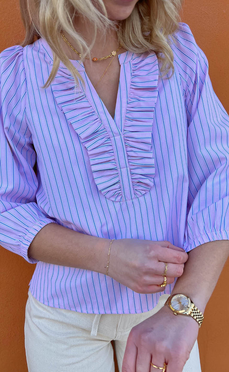 Say INA Copenhagen Skjorte - Katinka - Pink Striped