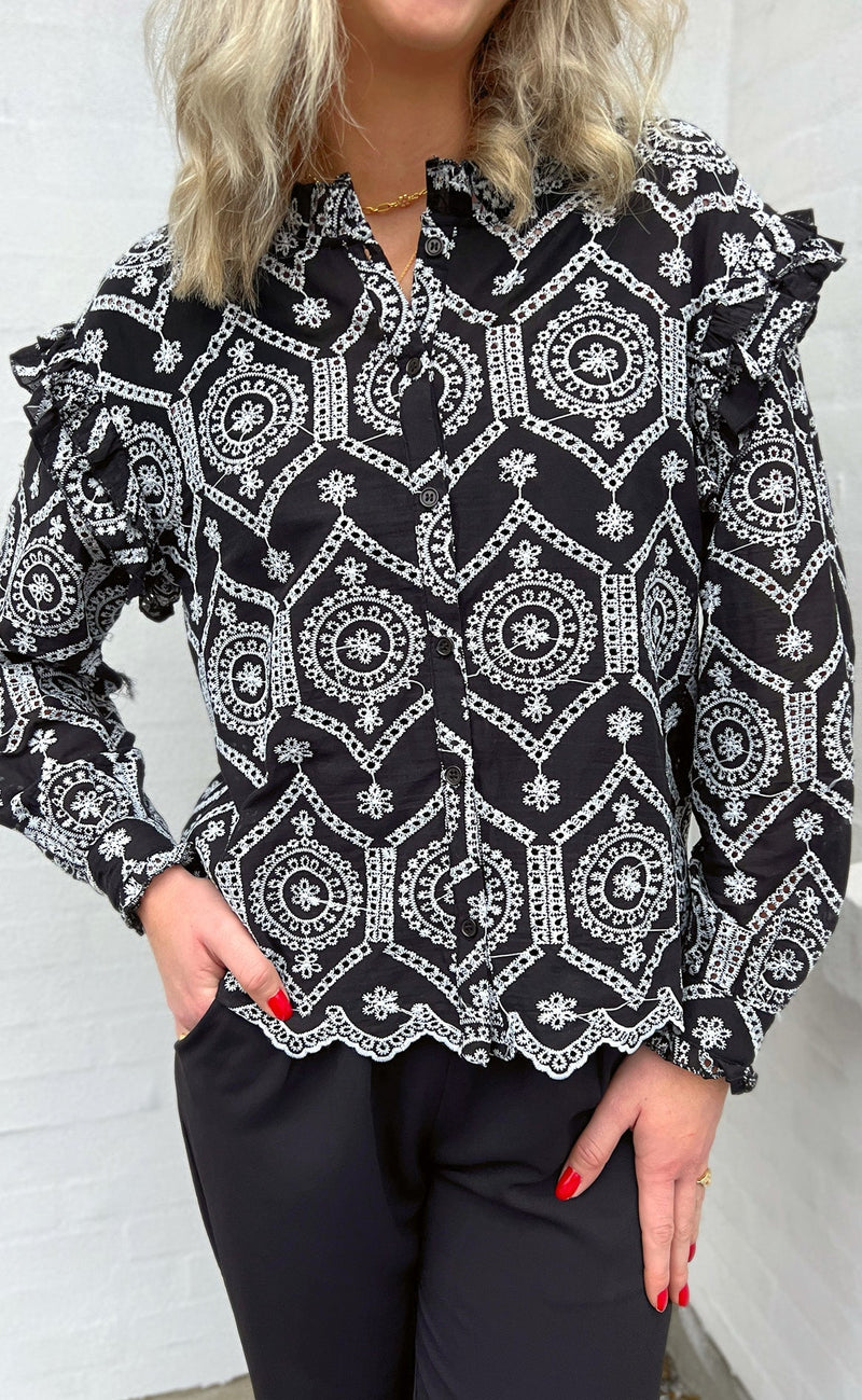Say INA Copenhagen Skjorte - Selina - Black / White