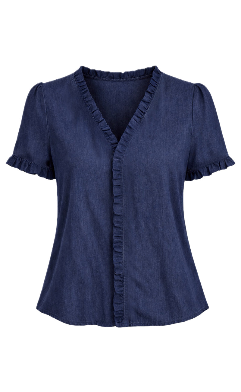Say INA Copenhagen Top - Catja - Blue Denim