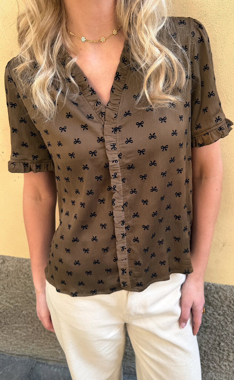 Say INA Copenhagen Top - Catja - Brown Bows