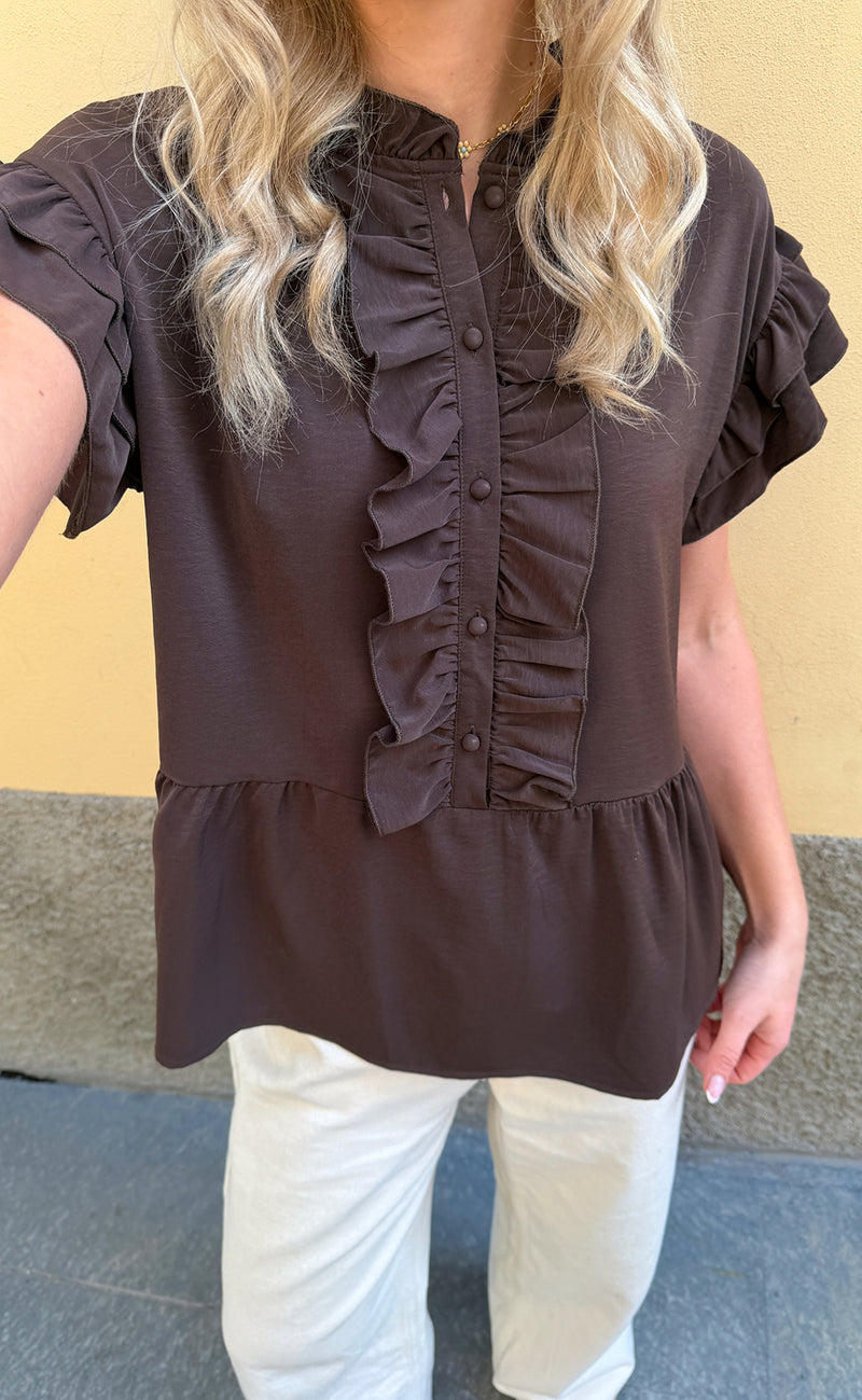 Say INA Copenhagen Top - Freya - Dark Brown