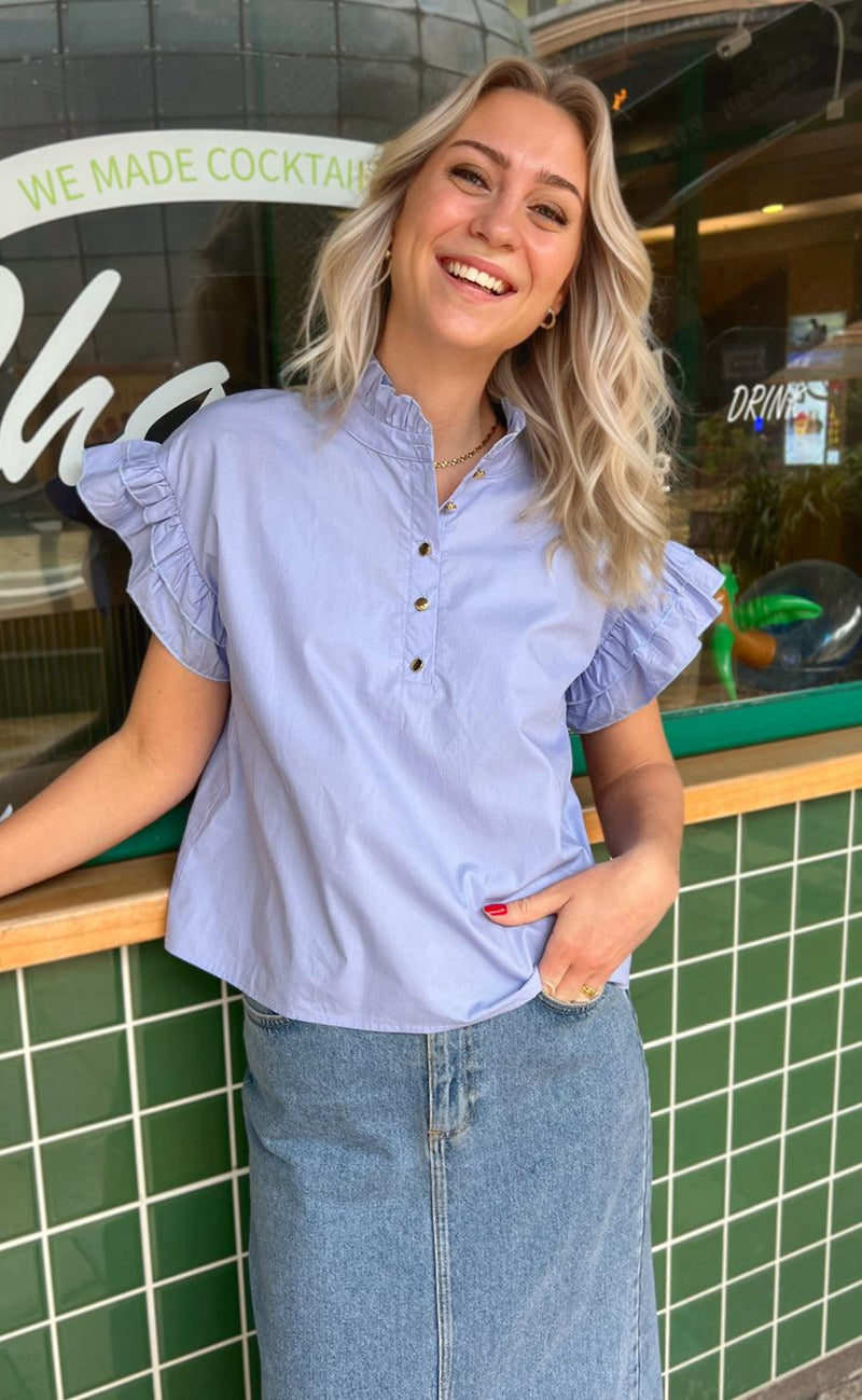 Say INA Copenhagen Top - Mandy - Mermaid Blue