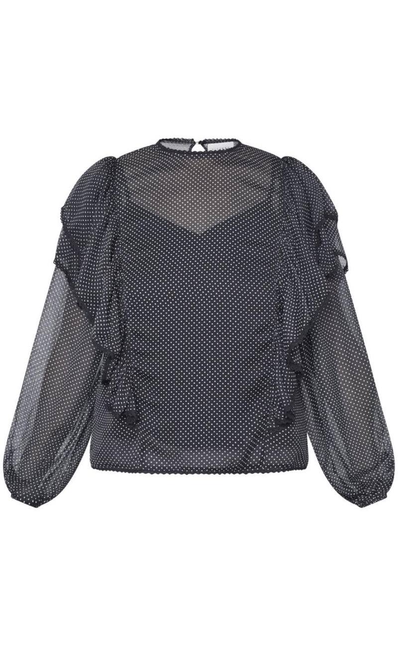 Sisters Point Bluse - Udar-LS - Black/Dot