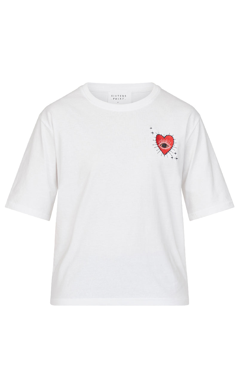 Sisters Point T-shirt - Heda Loose-.SS7 - White/Black