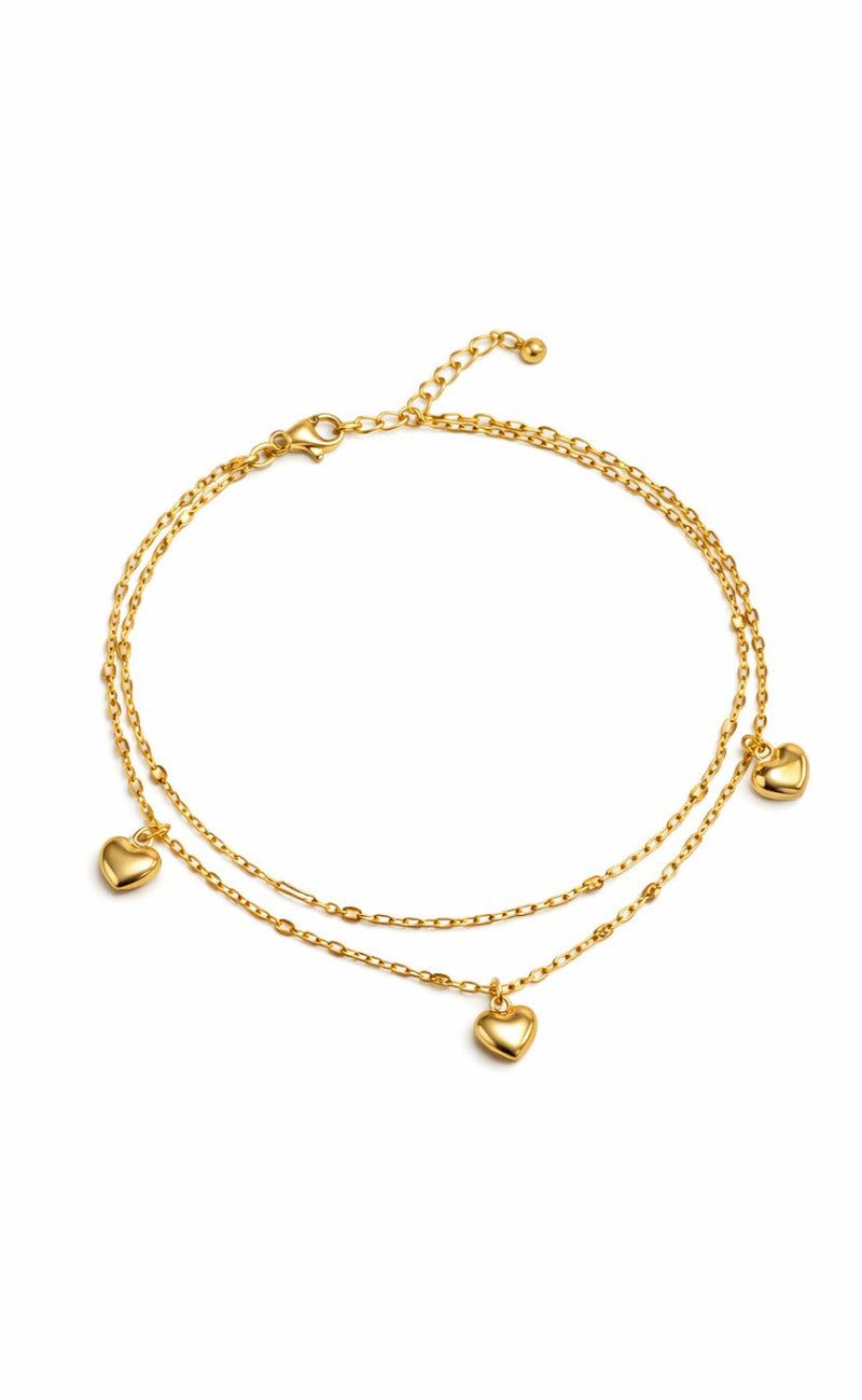 Smykkeli Copenhagen Ankelkæde - Sweet Crush - Gold Colour