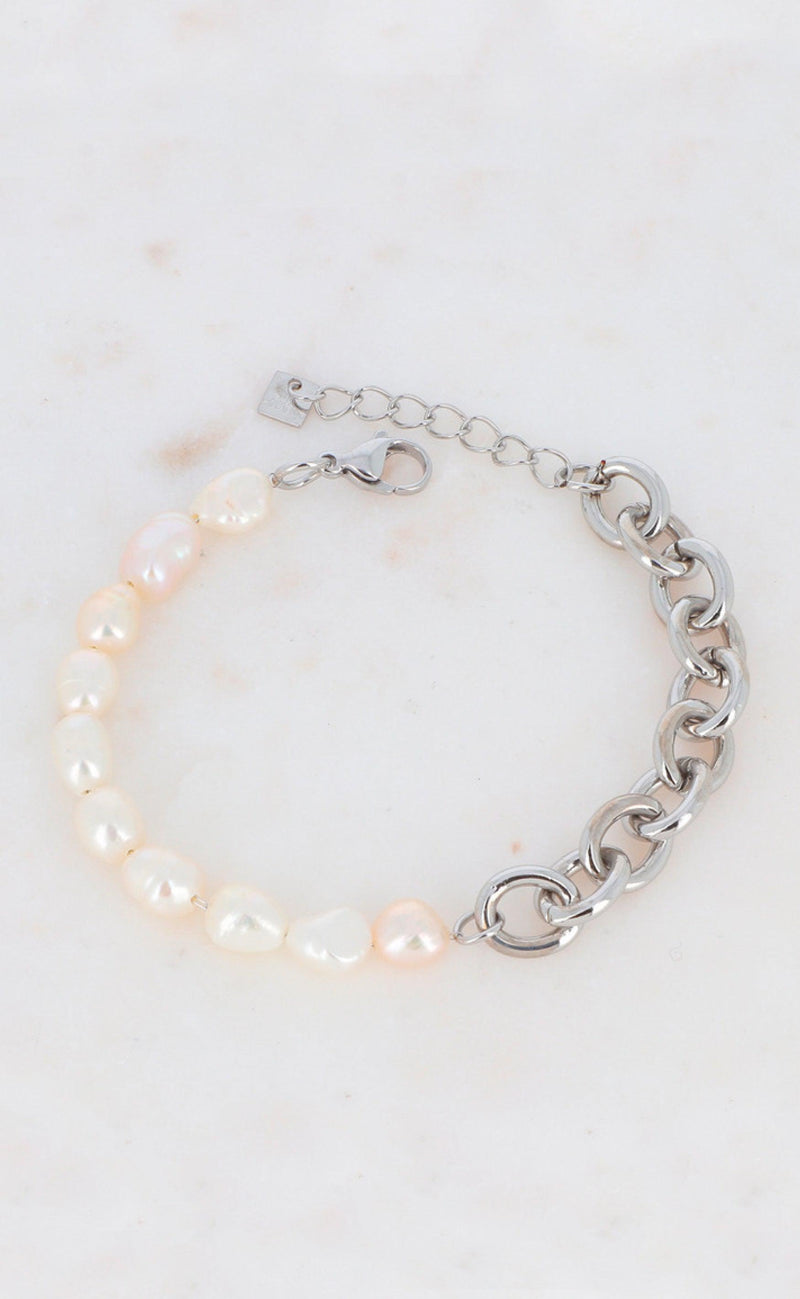 Smykkeli Copenhagen Armbånd - Paris - Silver Colour w. Freshwater Pearls