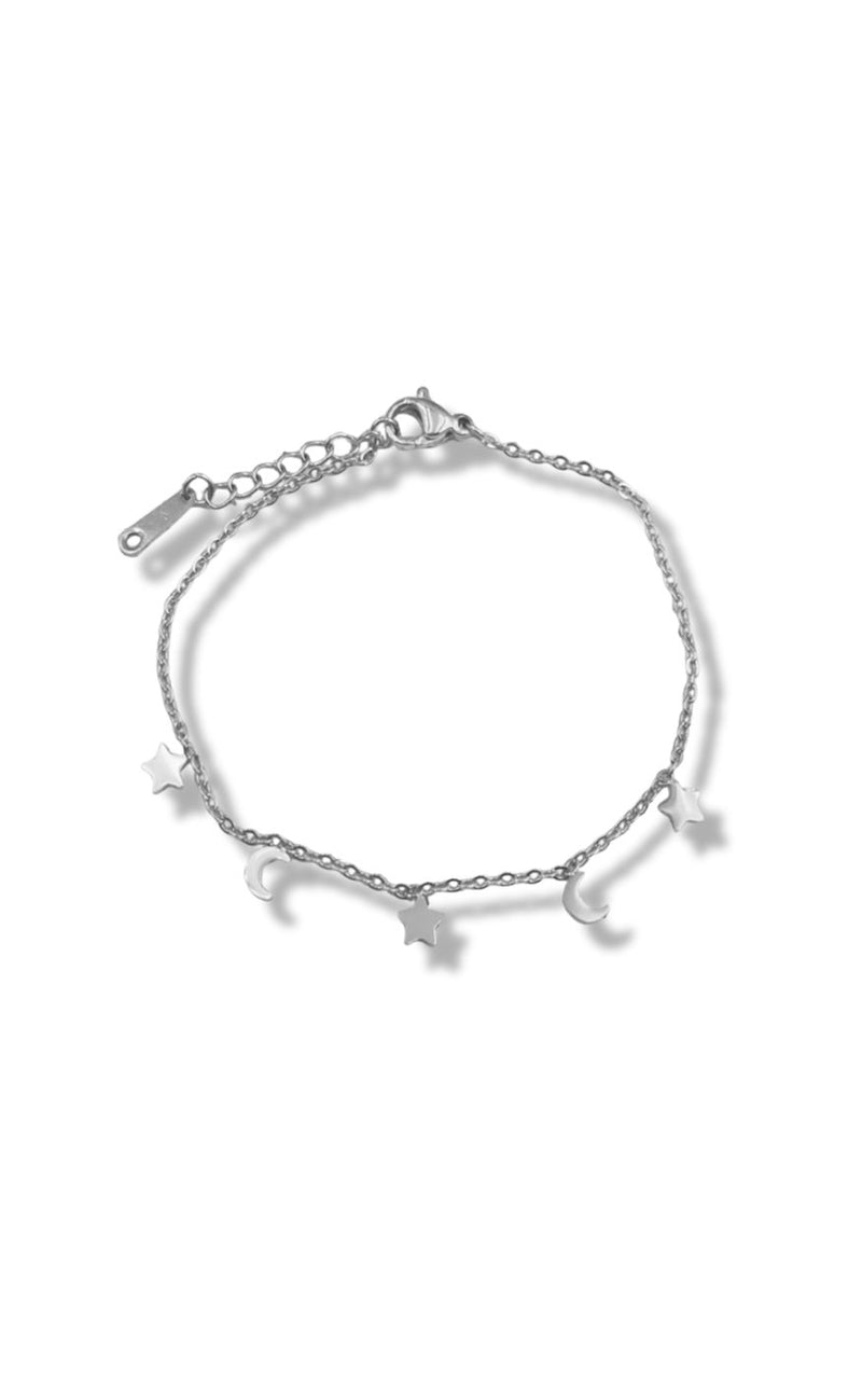 Smykkeli Copenhagen Armbånd - Porto Moon & Stars - Silver Colour