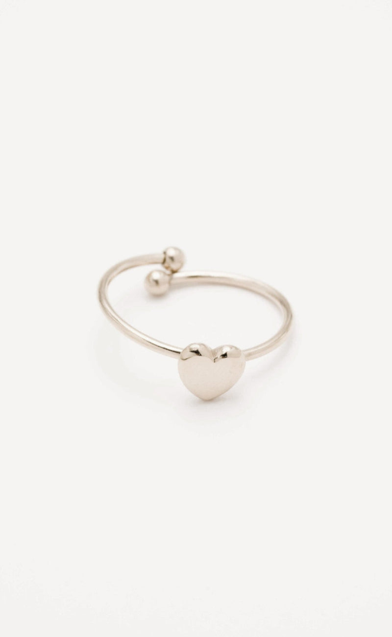 Smykkeli Copenhagen Lillefinger Ring - Houston Heart - Silver Colour