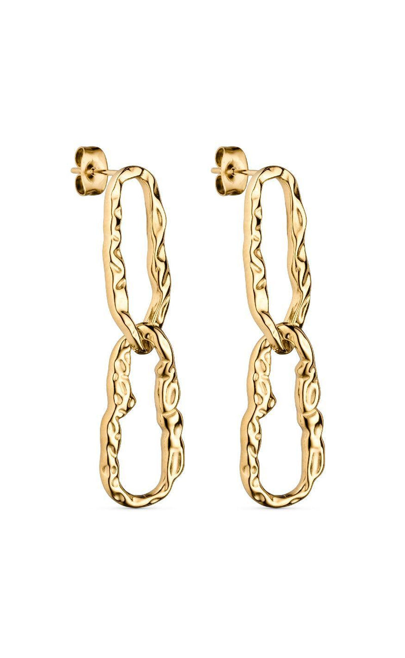 Smykkeli Copenhagen Øreringe - Cairo - Gold Colour Hammered