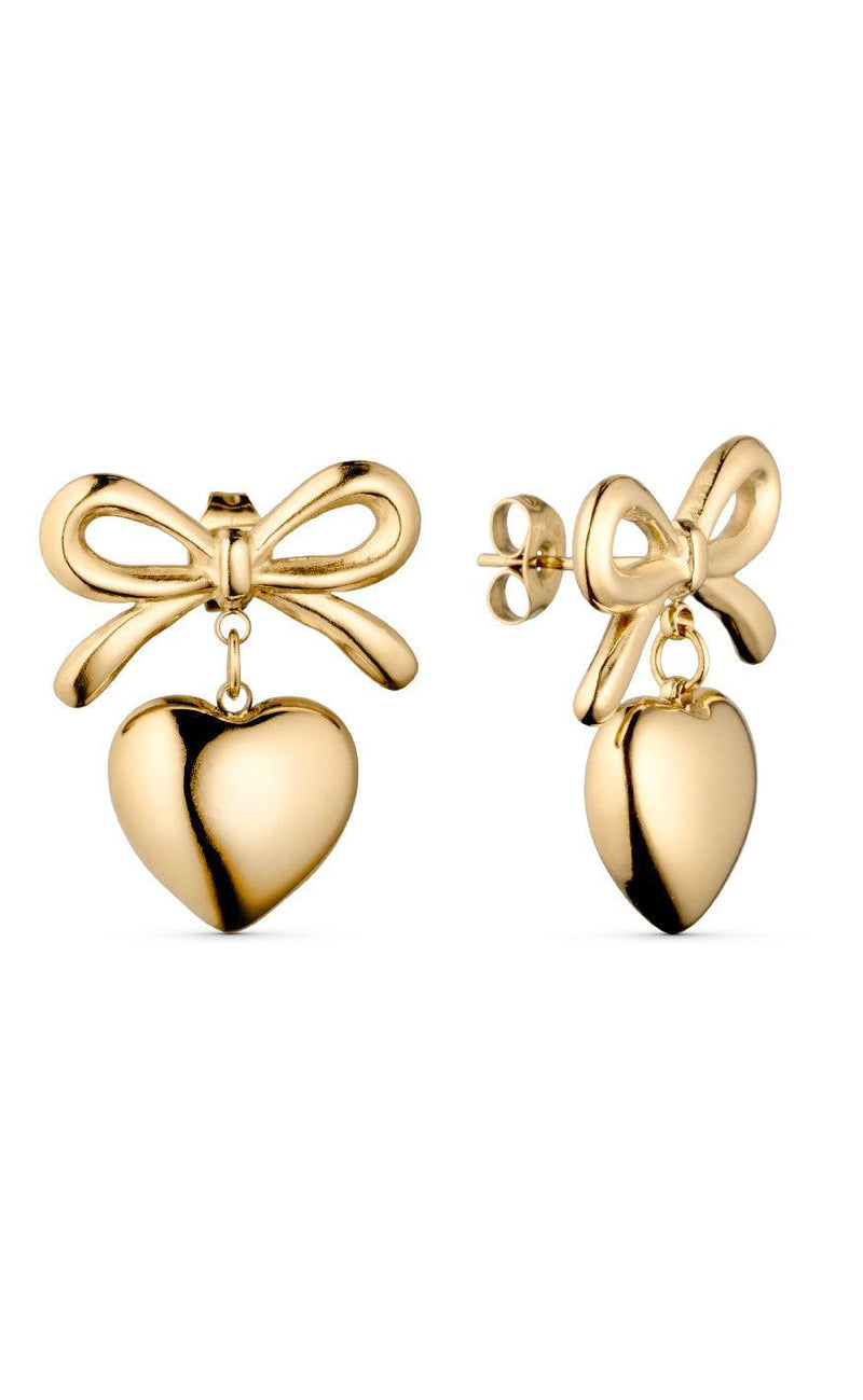 Smykkeli Copenhagen Øreringe - Heart Bow - Gold Colour