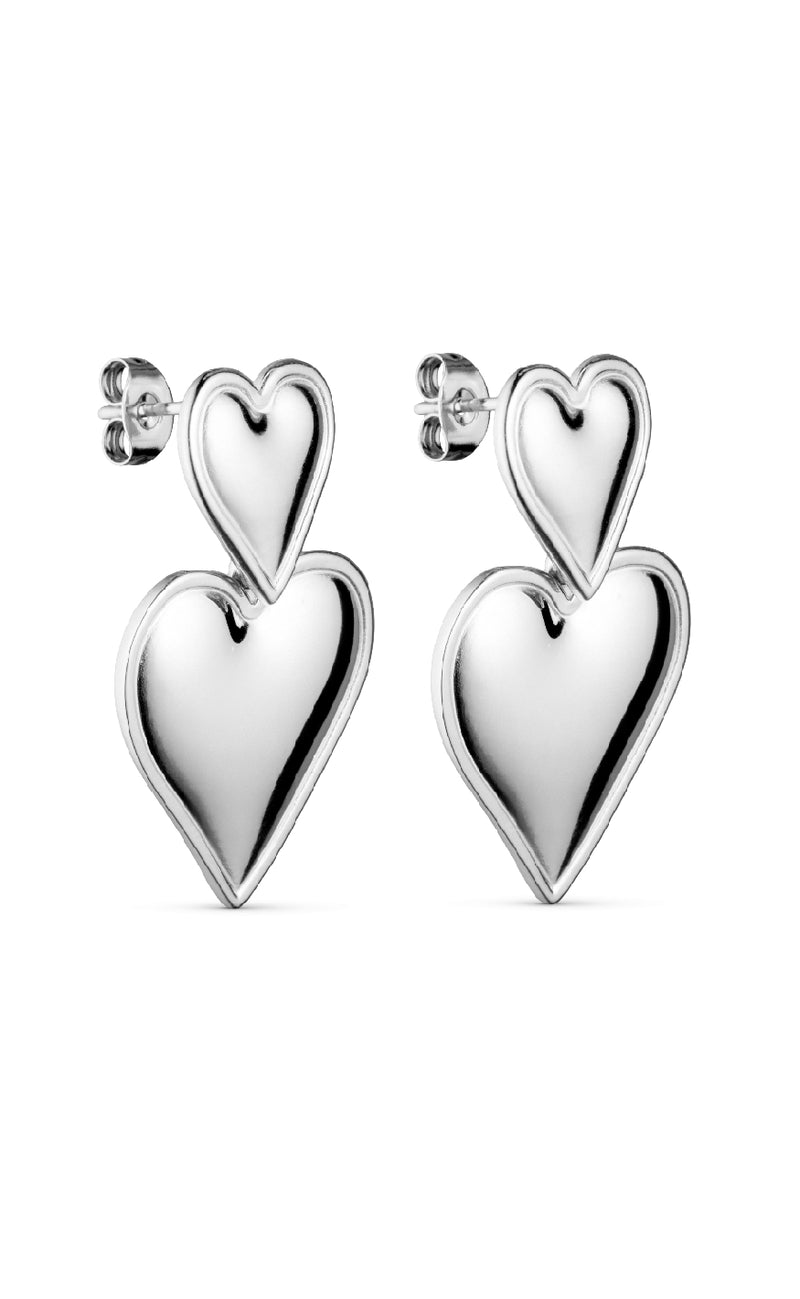 Smykkeli Copenhagen Øreringe - Marseille Heart - Silver Colour