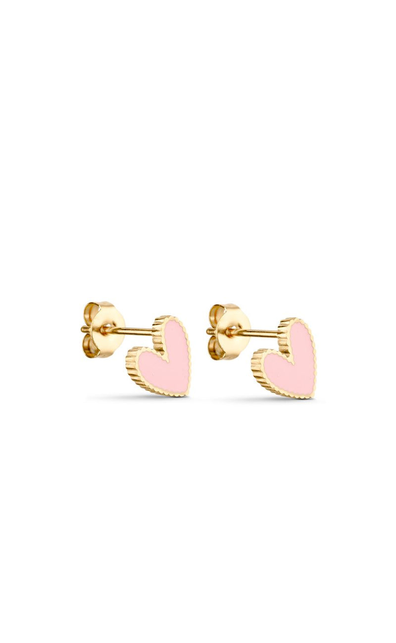 Smykkeli Copenhagen Øreringe - Petit Heart - Pink