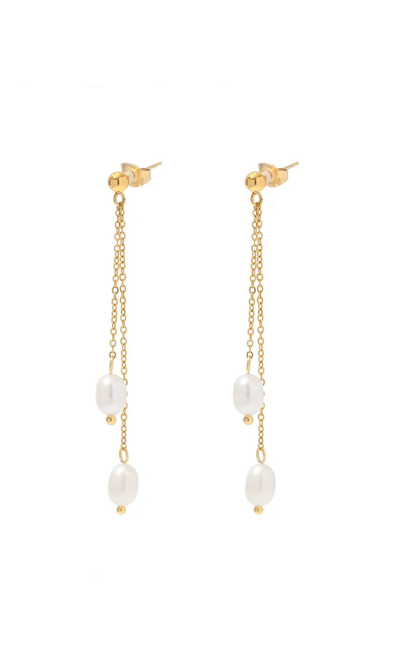 Smykkeli Copenhagen Øreringe - Toledo - Gold Colour w. Pearl