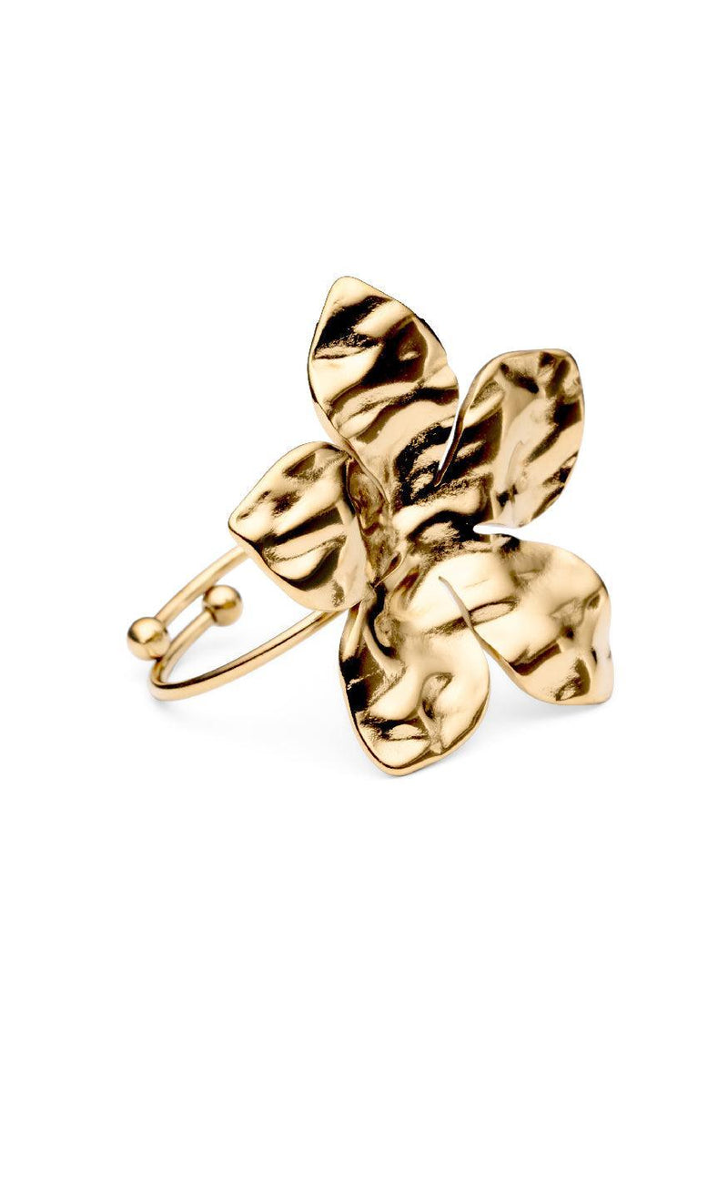 Smykkeli Copenhagen Ring - Fia Flower - Gold Colour