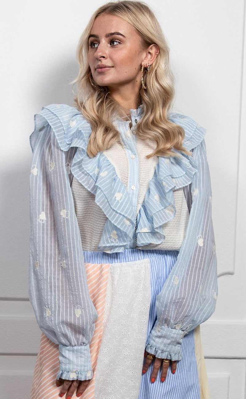 Stories From The Atelier Skjorte - Paradise - Blue/White